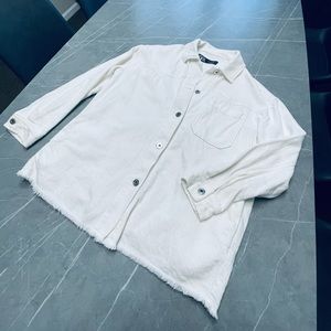Zara Oversized Denim White Shirt Sz. XS